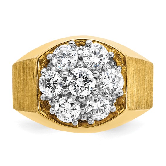 IBGoodman 14k Two-Tone 1 1/2 carat Lab Grown Diamond VS/SI+ G+ Complete Men's Cluster Ring