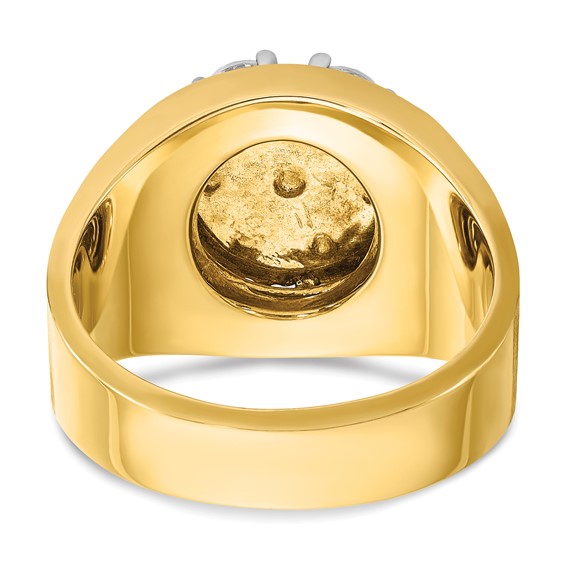 IBGoodman 14k Two-Tone 1 1/2 carat Lab Grown Diamond VS/SI+ G+ Complete Men's Cluster Ring