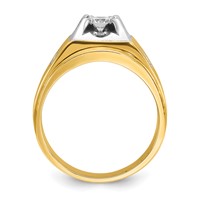 IBGoodman 14K Two Tone 0.75 Carat Lab Grown Diamond VS SI+ G+ Complete Polished and Satin Men's Ring view 3