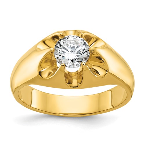 IBGoodman 14K Yellow Gold 1 Carat Lab Grown Diamond VS SI+ G+ Complete Men's Ring
