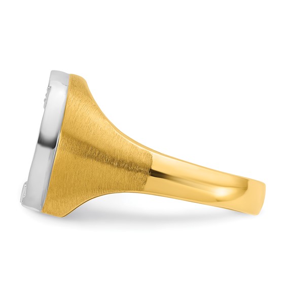 14k Two-tone IBGoodman Men's Satin Horseshoe Lab Grown VS/SI+ G+ Dia Comple