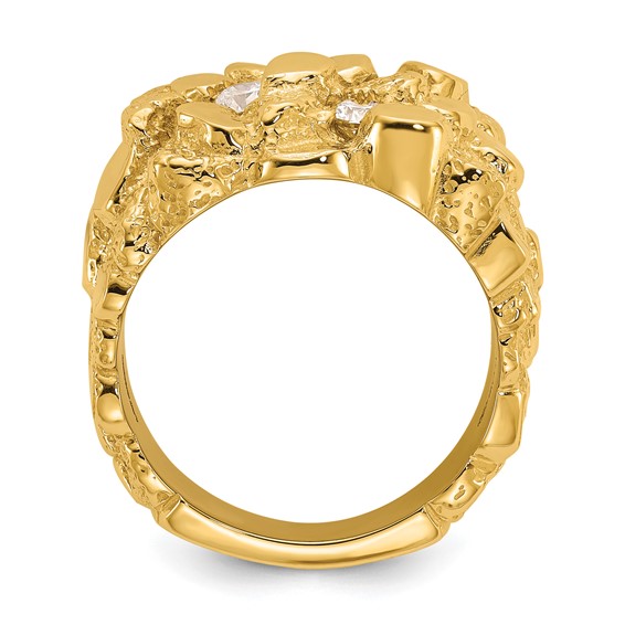 14k IBGoodman Lab Grown VS/SI+ G+ Dia Men's Nugget Ring