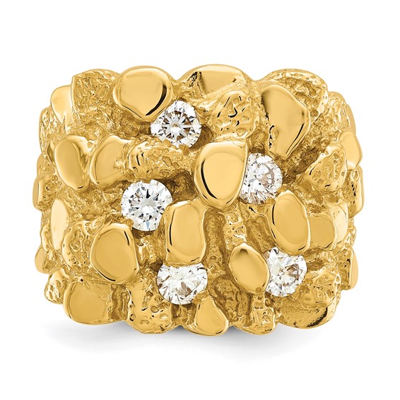 14k IBGoodman Lab Grown VS/SI+ G+ Dia Men's Nugget Ring