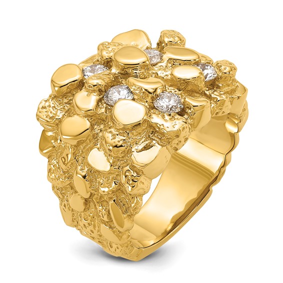 14k IBGoodman Lab Grown VS/SI+ G+ Dia Men's Nugget Ring