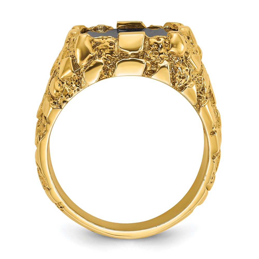 14k IBGoodman Men's Onyx Nugget Complete Ring (B05245-4YOX)