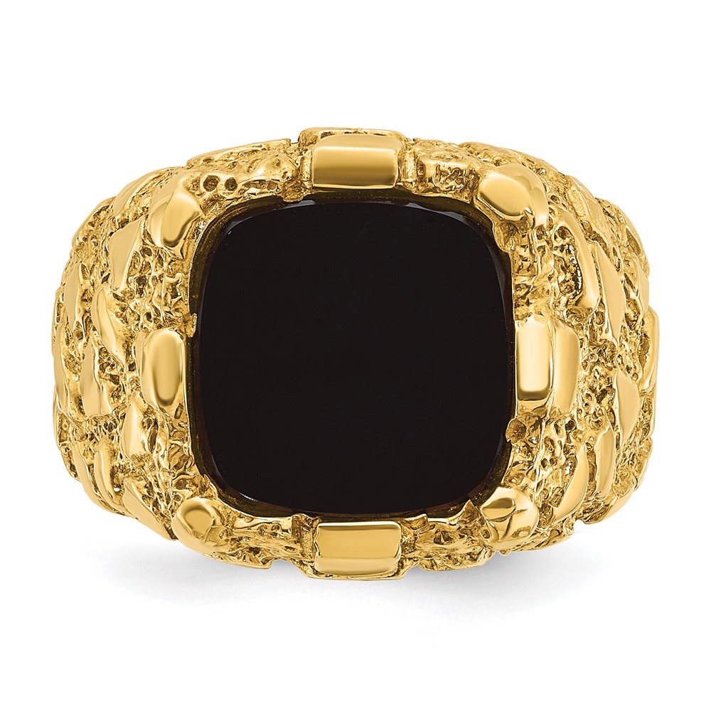 14k IBGoodman Men's Onyx Nugget Complete Ring (B05245-4YOX)