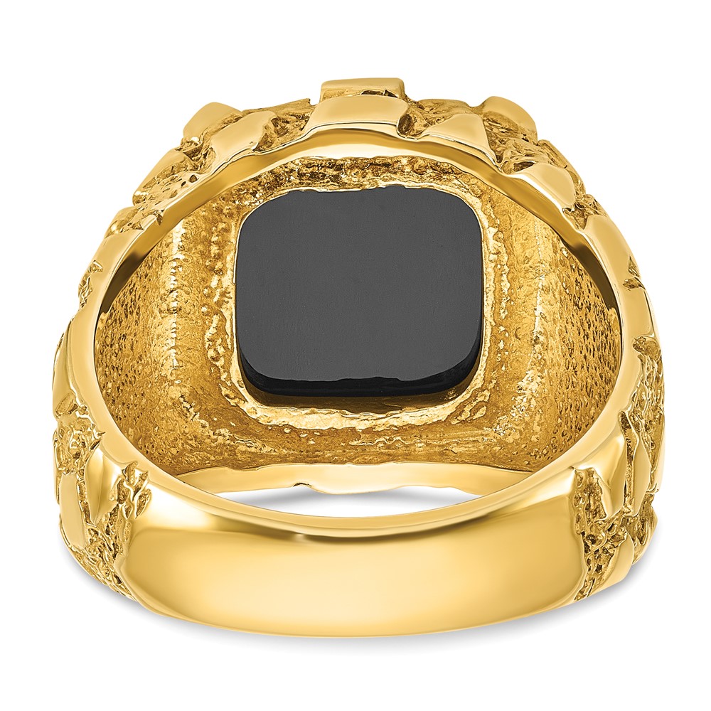 14k IBGoodman Men's Onyx Nugget Complete Ring (B05245-4YOX)