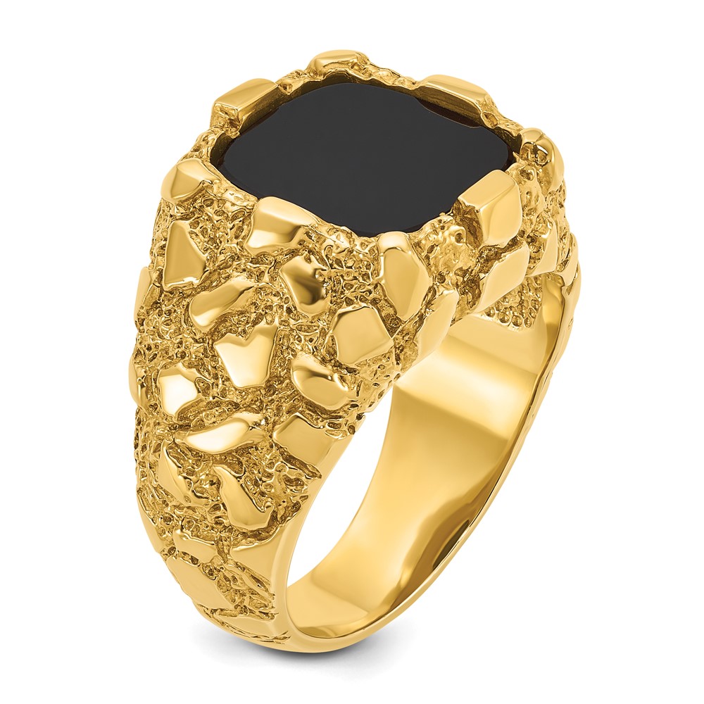 14k IBGoodman Men's Onyx Nugget Complete Ring (B05245-4YOX)
