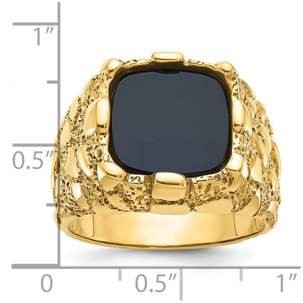 14k IBGoodman Men's Onyx Nugget Complete Ring (B05245-4YOX)
