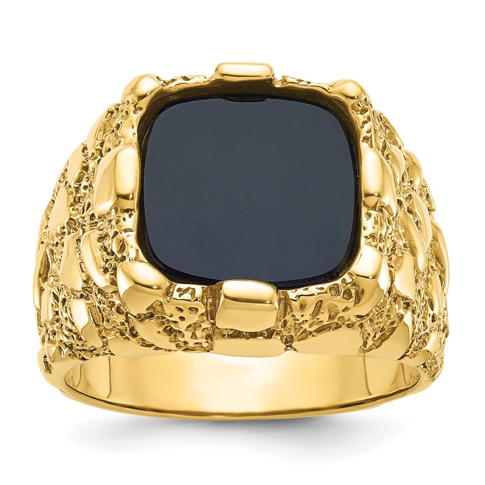 14k IBGoodman Men's Onyx Nugget Complete Ring (B05245-4YOX)