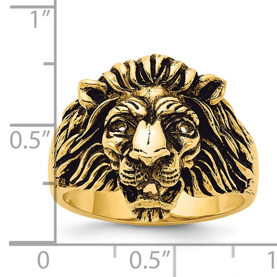 IB Goodman 14k Mens Diamond and Ruby Antiqued Lion Ring Mounting