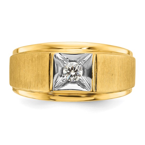 IB Goodman 14k Two-tone Mens Polished and Satin Diamond Ring Mounting