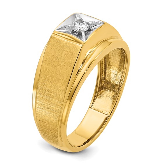 IB Goodman 14k Two-tone Mens Polished and Satin Diamond Ring Mounting