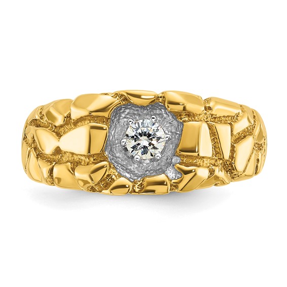 IB Goodman 14k Mens 1/6 carat Diamond Nugget Complete Ring