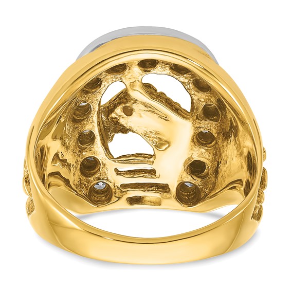 IB Goodman 14k Two-tone Mens Horse and Horseshoe Diamond Ring Mounting