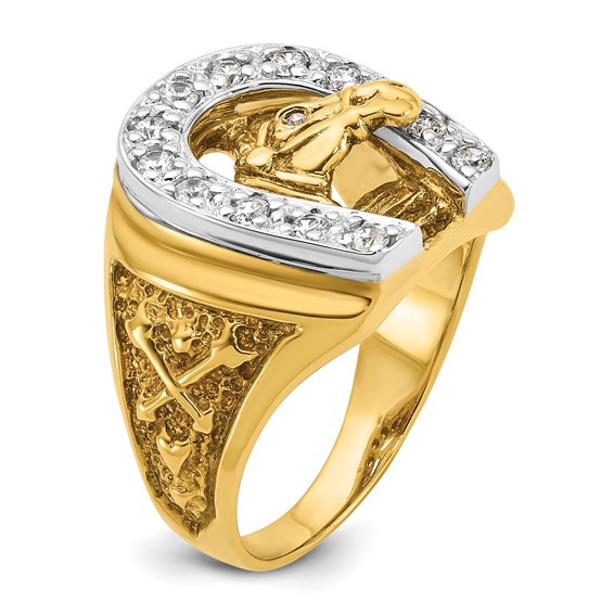 IB Goodman 14k Two-tone Mens Horse and Horseshoe Diamond Ring Mounting