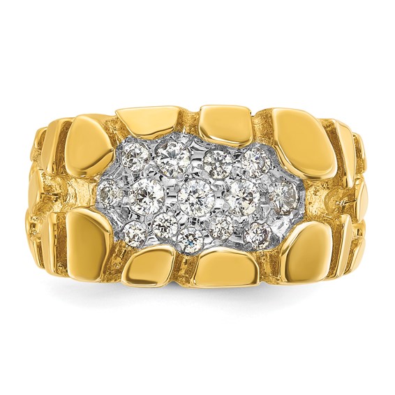 IB Goodman 14k Mens Diamond Nugget Cluster Ring Mounting