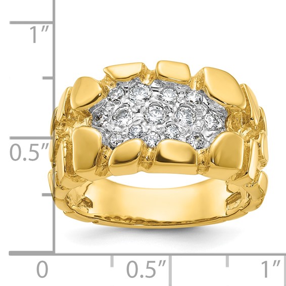 IB Goodman 14k Mens Diamond Nugget Cluster Ring Mounting