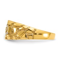 IBGoodman 14K Yellow Gold 0.25 Carat Lab Grown Diamond VS SI+ G+ Complete Men's Cluster Nugget Ring view 3