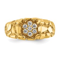 IBGoodman 14K Yellow Gold 0.25 Carat Lab Grown Diamond VS SI+ G+ Complete Men's Cluster Nugget Ring view 4