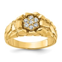 IBGoodman 14K Yellow Gold 0.25 Carat Lab Grown Diamond VS SI+ G+ Complete Men's Cluster Nugget Ring view 1