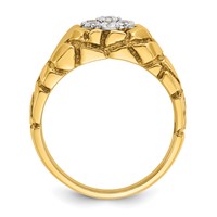 IBGoodman 14K Two-Tone 0.50 Carat Lab Grown Diamond VS SI+ G+ Complete Men's Textured Cluster Nugget Ring view 2