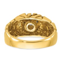 IBGoodman 14K Two-Tone 0.50 Carat Lab Grown Diamond VS SI+ G+ Complete Men's Textured Cluster Nugget Ring view 5