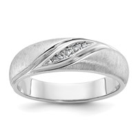 IBGoodman 14K White Gold Polished and Satin Men's Ring Mounting view 1