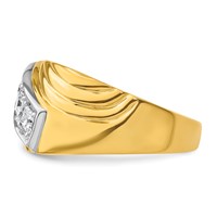 IBGoodman 14K Ring with White Rhodium 0.50 Carat Lab Grown Diamond VS SI+ G+ Complete Polished and Grooved Three Stone Men's view 4
