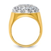 IBGoodman 14K Two-Tone 2.50 Carat Lab Grown Diamond VS SI+ G+ Semi-Mount Men's Cluster Ring view 2