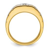 IBGoodman 14K Two-tone 0.38 Carat Lab Grown Diamond VS SI+ G+ Semi Mount Polished and Satin Men's Ring view 2