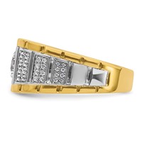 IBGoodman 14K Two-tone 0.38 Carat Lab Grown Diamond VS SI+ G+ Semi Mount Polished and Satin Men's Ring view 3