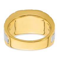 IBGoodman 14K Two-tone 0.38 Carat Lab Grown Diamond VS SI+ G+ Semi Mount Polished and Satin Men's Ring view 5