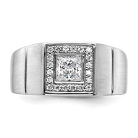 IBGoodman 14K White Gold 1 Carat Lab Grown Diamond VS SI+ G+ Complete Men's Ring view 4