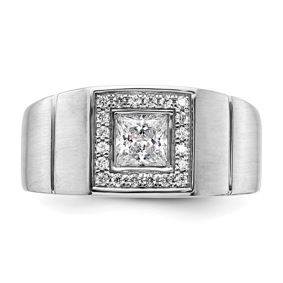IBGoodman 14k White Gold 1 carat Lab Grown Diamond VS/SI+ G+ Complete Men's Ring