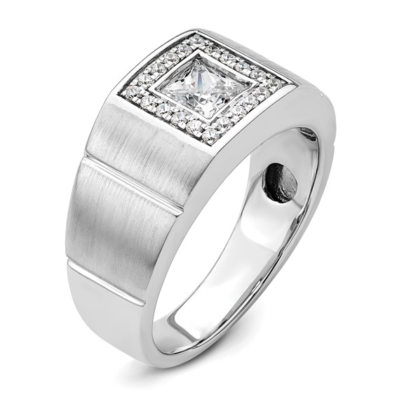 IBGoodman 14k White Gold 1 carat Lab Grown Diamond VS/SI+ G+ Complete Men's Ring