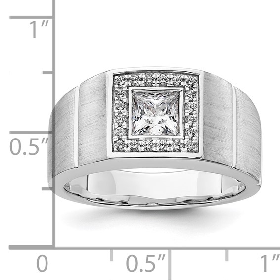 IBGoodman 14k White Gold 1 carat Lab Grown Diamond VS/SI+ G+ Complete Men's Ring