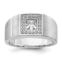 IBGoodman 14K White Gold 1 Carat Lab Grown Diamond VS SI+ G+ Complete Men's Ring view 1