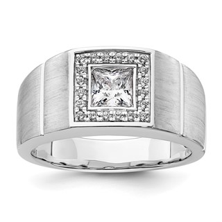 IBGoodman 14k White Gold 1 carat Lab Grown Diamond VS/SI+ G+ Complete Men's Ring