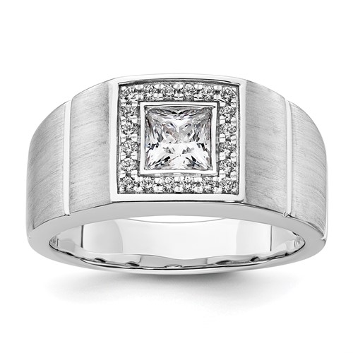 IBGoodman 14K White Gold 1 Carat Lab Grown Diamond VS SI+ G+ Complete Men's Ring