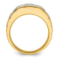 IBGoodman 14K Two Tone 1.38 Carat Lab Grown Diamond VS SI+ G+ Complete Polished Men's Ring view 2