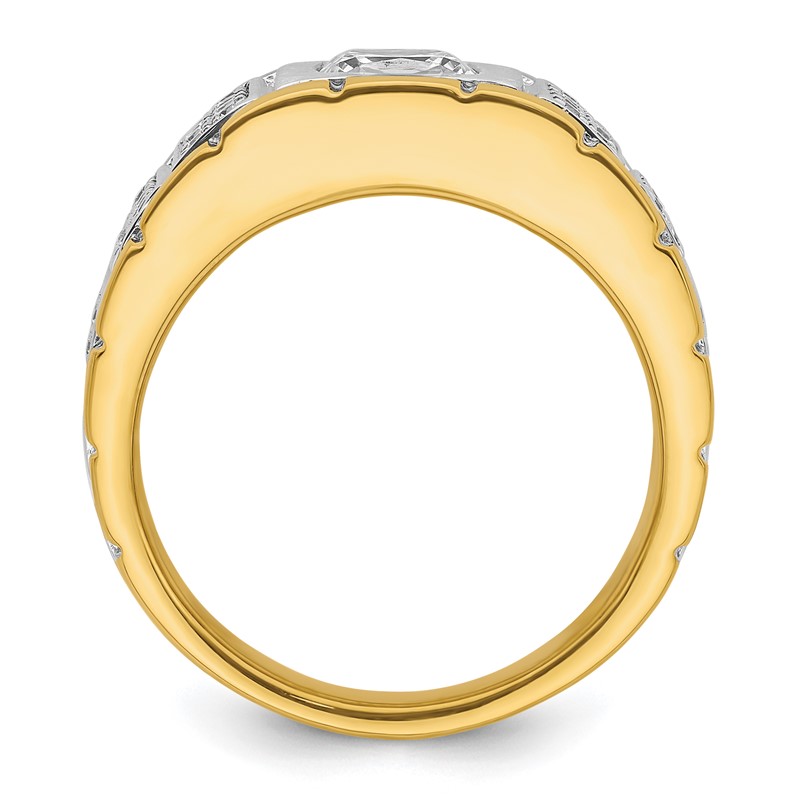 IBGoodman 14k Two Tone 1 3/8 carat Lab Grown Diamond VS/SI+ G+ Complete Polished Men's Ring