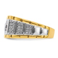 IBGoodman 14K Two Tone 1.38 Carat Lab Grown Diamond VS SI+ G+ Complete Polished Men's Ring view 3