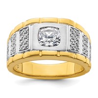IBGoodman 14K Two Tone 1.38 Carat Lab Grown Diamond VS SI+ G+ Complete Polished Men's Ring view 1