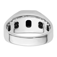 IBGoodman 14K White Gold 0.50 Carat Lab Grown Diamond VS SI+ G+ and Created Blue Sapphire Complete Men's Ring view 5