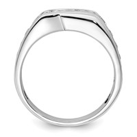 IBGoodman 14K White Gold 1.38 Carat Lab Grown Diamond VS SI+ G+ Complete Satin Men's Ring view 2