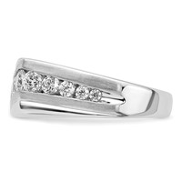 IBGoodman 14K White Gold 1.38 Carat Lab Grown Diamond VS SI+ G+ Complete Satin Men's Ring view 3