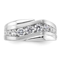 IBGoodman 14K White Gold 1.38 Carat Lab Grown Diamond VS SI+ G+ Complete Satin Men's Ring view 4