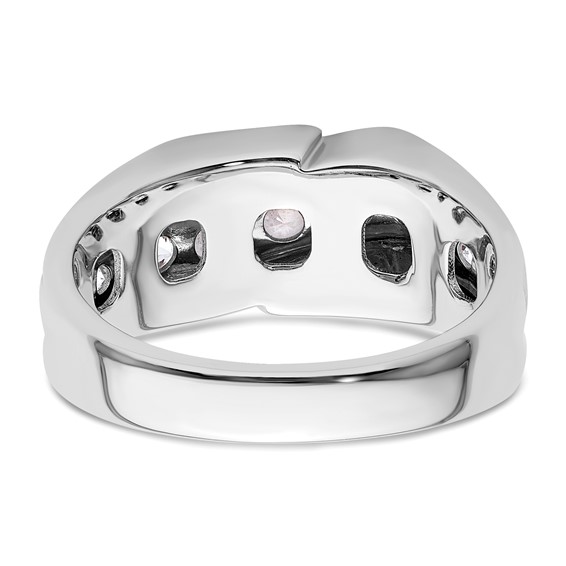 IBGoodman 14k White Gold 1 3/8 carat Lab Grown Diamond VS/SI+ G+ Complete Satin Men's Ring