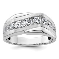 IBGoodman 14K White Gold 1.38 Carat Lab Grown Diamond VS SI+ G+ Complete Satin Men's Ring view 1